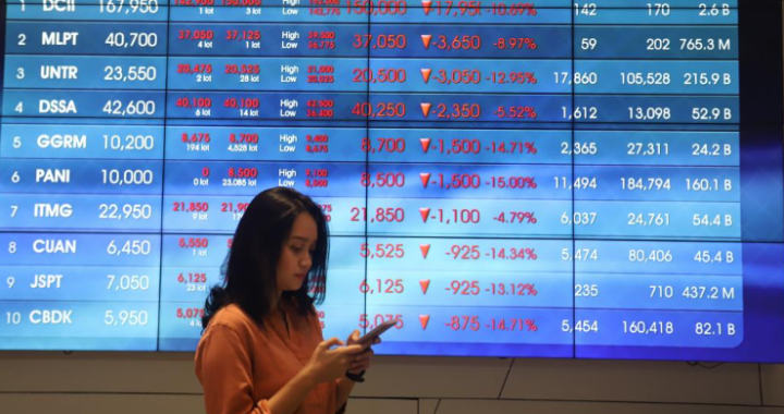 IHSG Turun 0 29 Persen ke 8 211  Pasar Tertekan Tarif AS