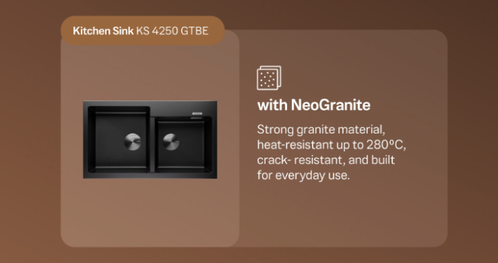 Solusi Dapur Aesthetic  MODENA Luncurkan Wastafel Granit Velvet Series